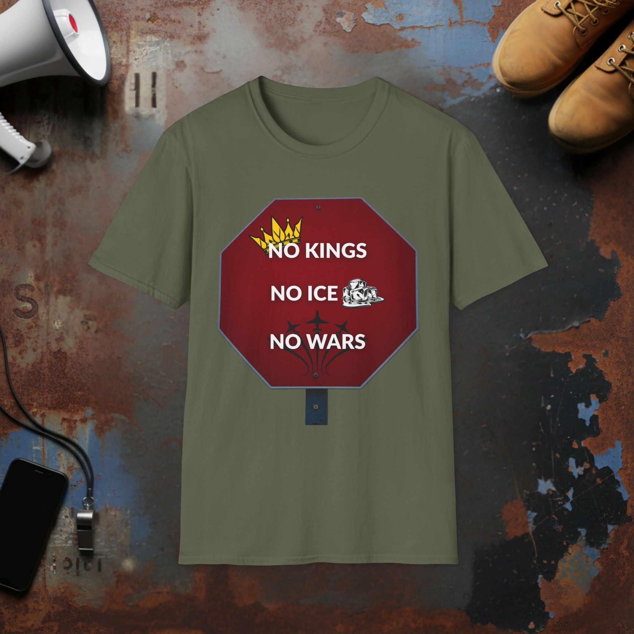 No Kings No ICE No Wars Protest T-Shirt - Political Activist Tee