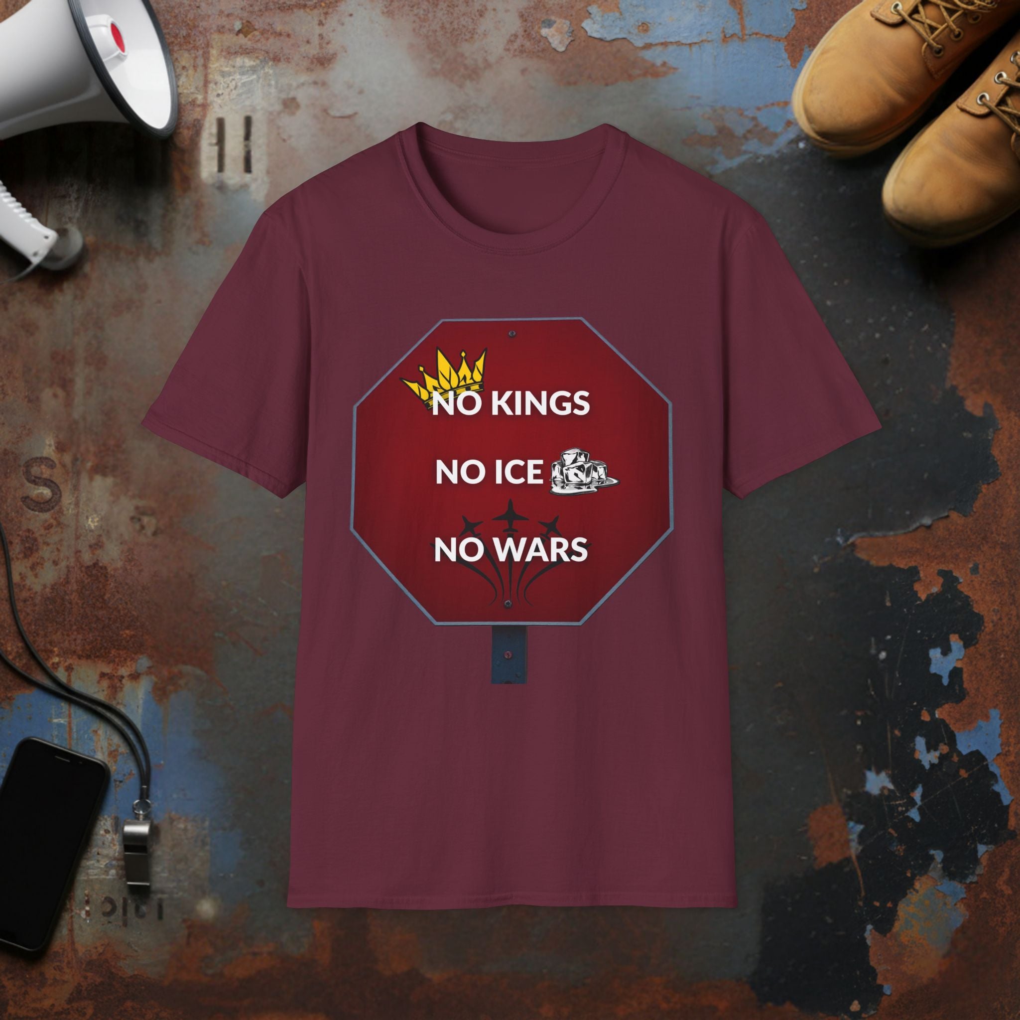 No Kings No ICE No Wars Protest T-Shirt - Political Activist Tee