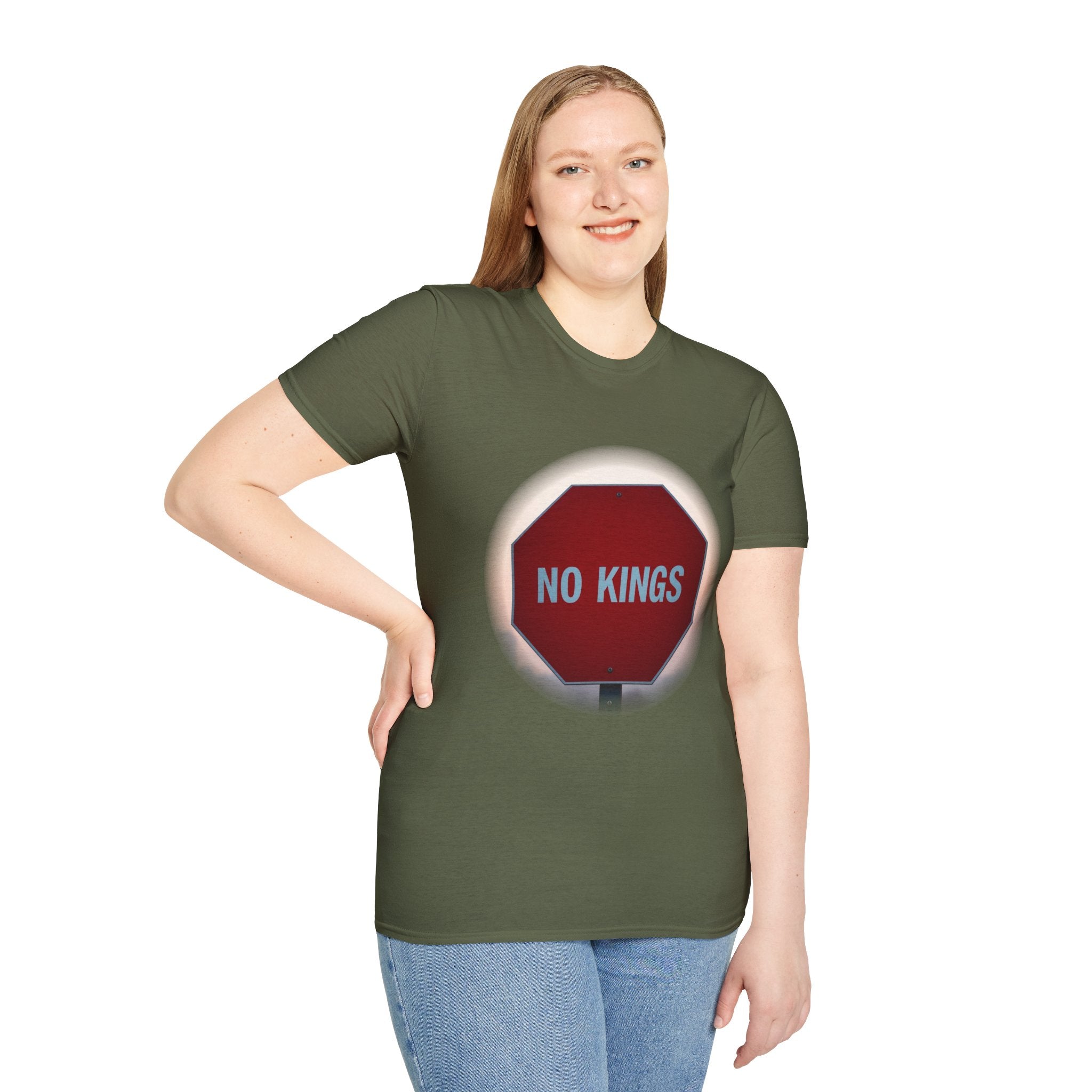 No Kings Stop Sign Graphic T-Shirt — Political Protest Streetwear Tee