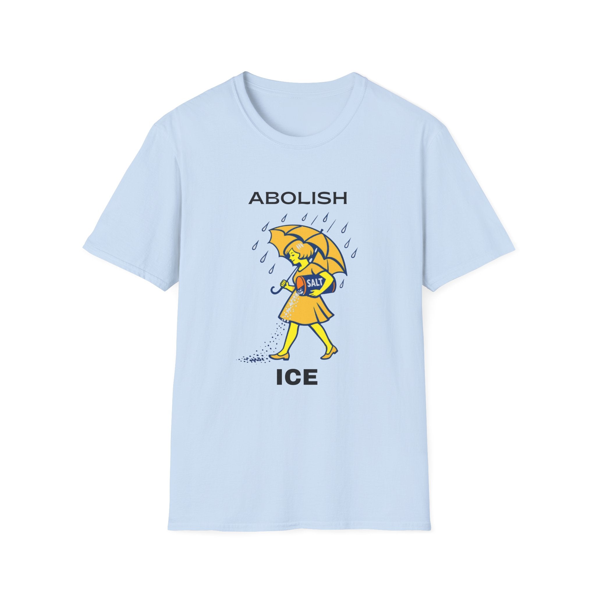 Abolish Ice T-Shirt — Protest Graphic Tee with Girl and Umbrella Design