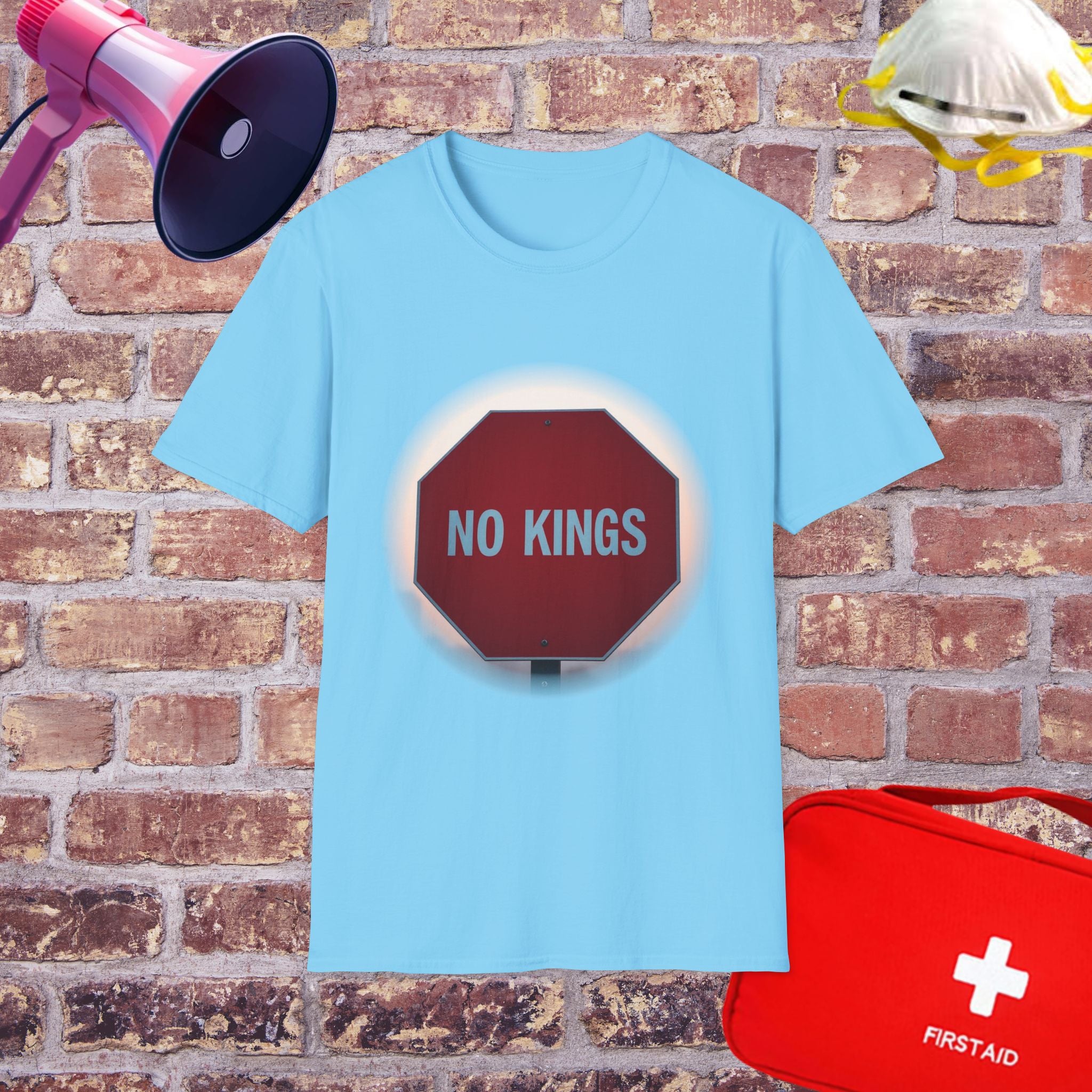 No Kings Stop Sign Graphic T-Shirt — Political Protest Streetwear Tee