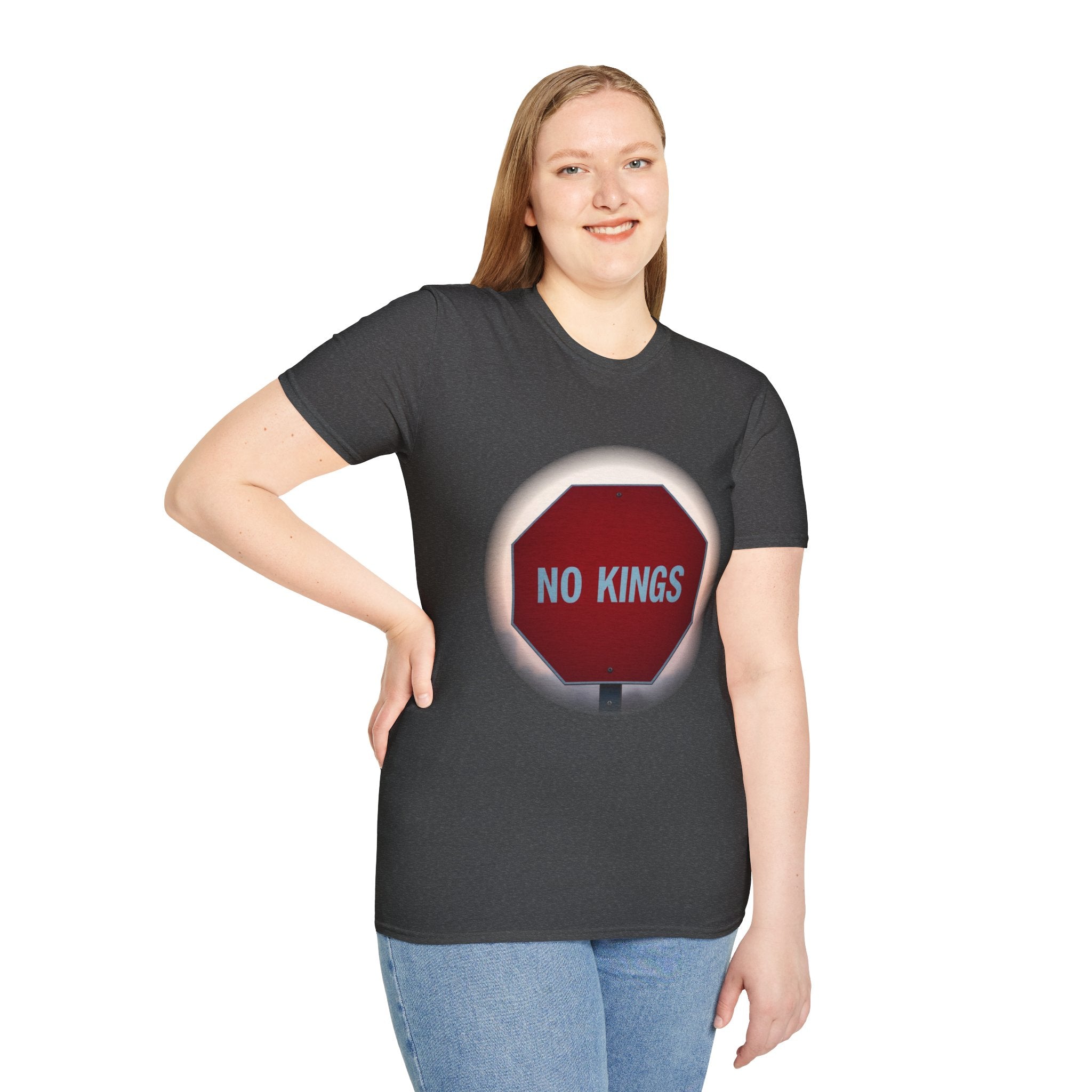 No Kings Stop Sign Graphic T-Shirt — Political Protest Streetwear Tee
