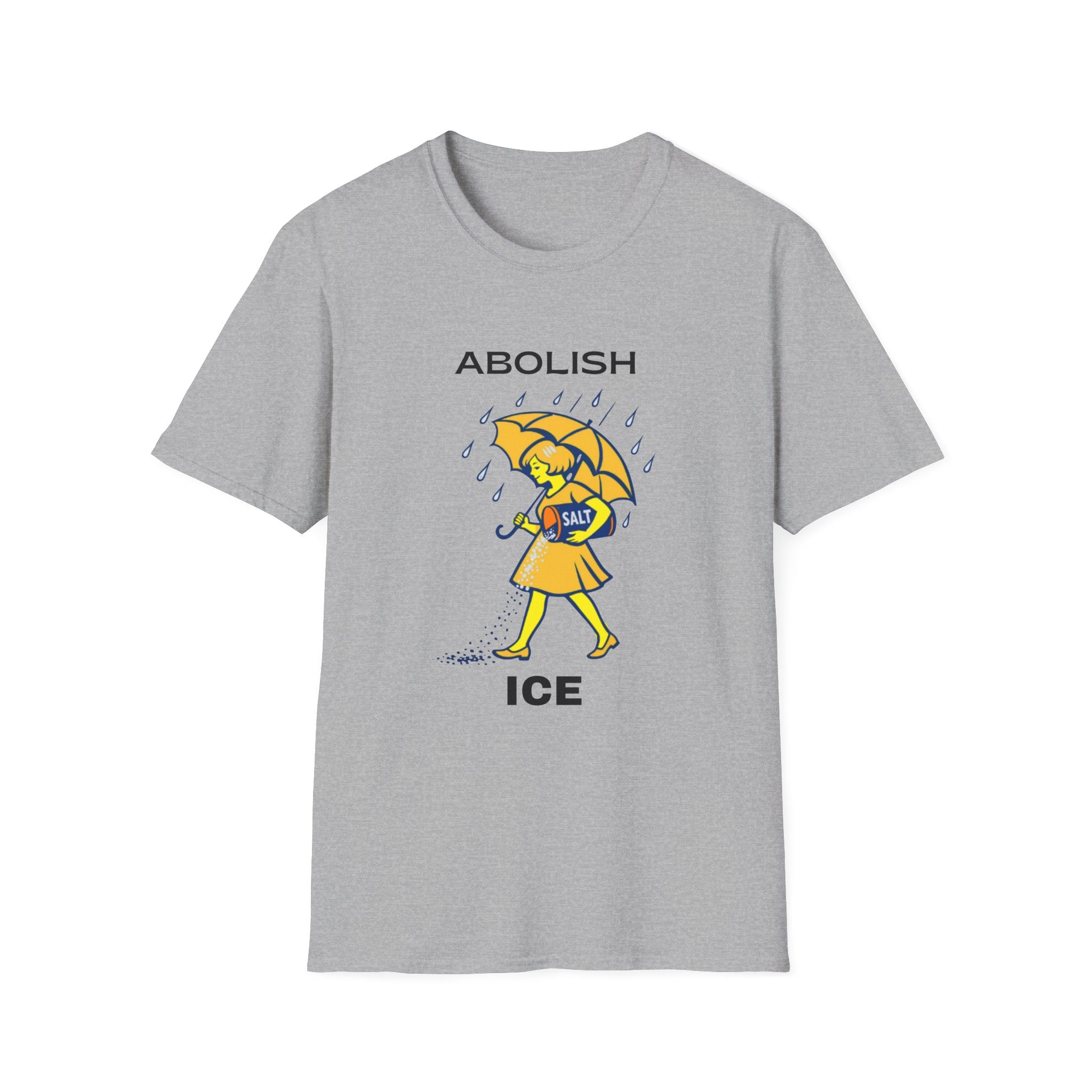Abolish Ice T-Shirt — Protest Graphic Tee with Girl and Umbrella Design