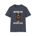 Skeleton on Throne Tee — “Waiting for the Epstein Files” Graphic T-Shirt