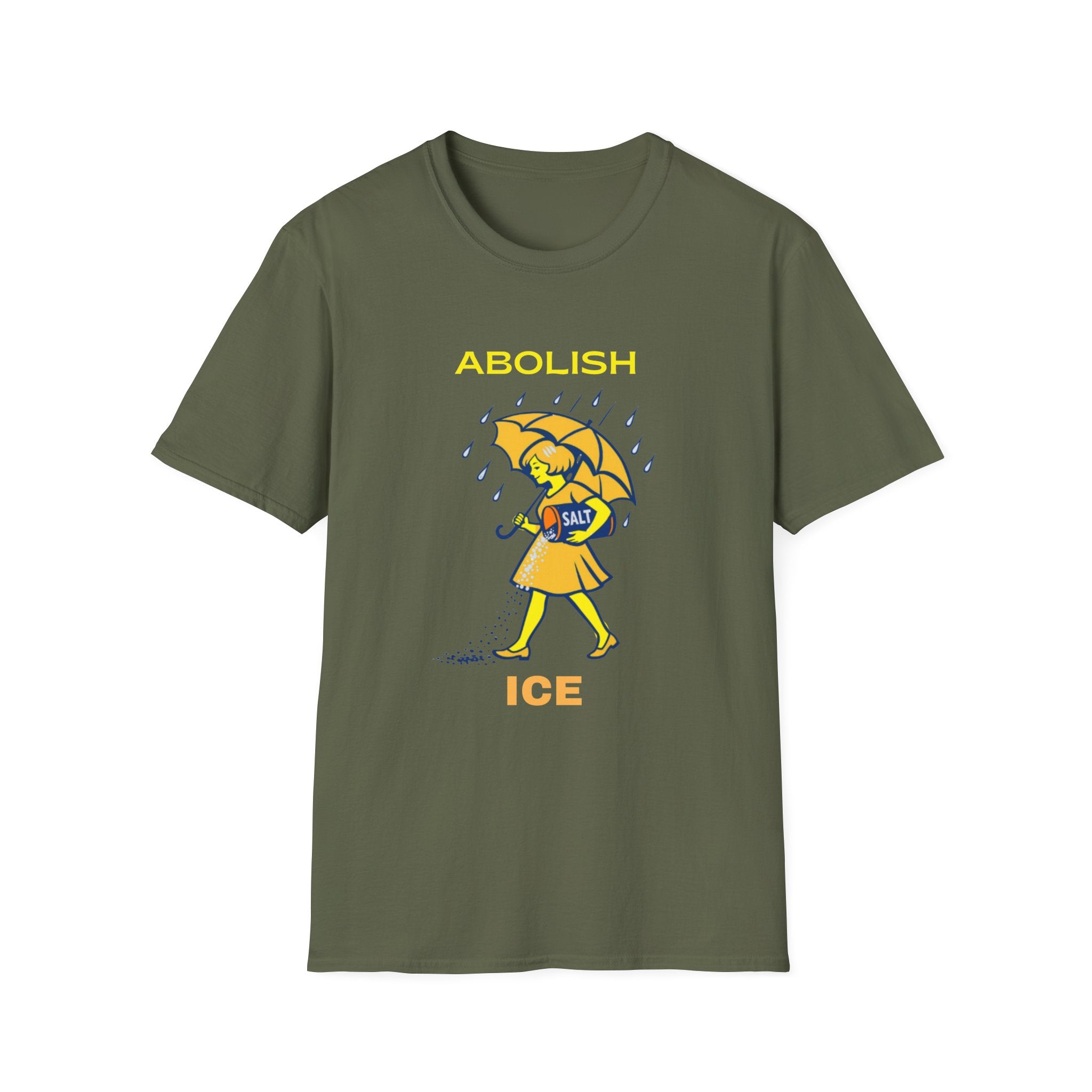 Abolish Ice T-Shirt — Protest Graphic Tee with Girl and Umbrella Design