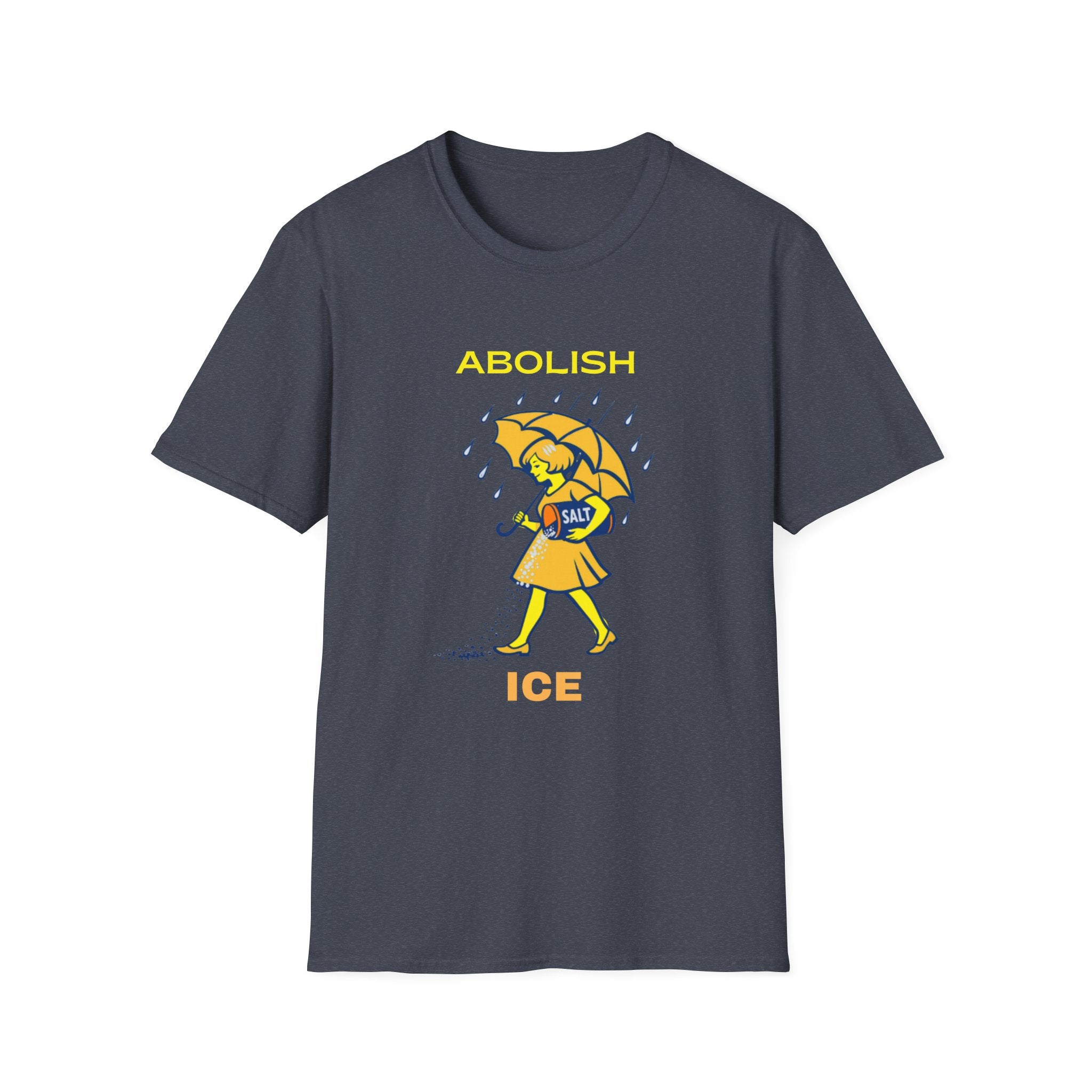 Abolish Ice T-Shirt — Protest Graphic Tee with Girl and Umbrella Design