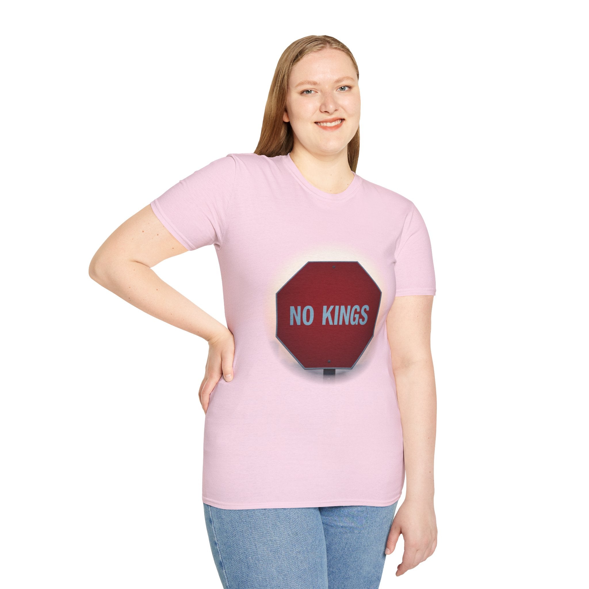 No Kings Stop Sign Graphic T-Shirt — Political Protest Streetwear Tee