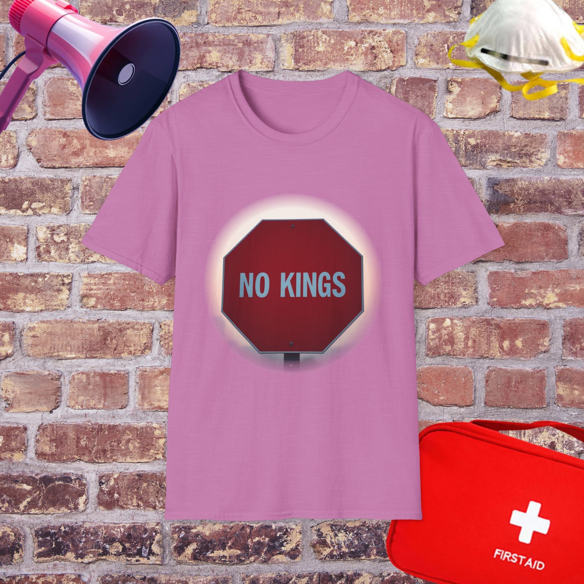 No Kings Stop Sign Graphic T-Shirt — Political Protest Streetwear Tee