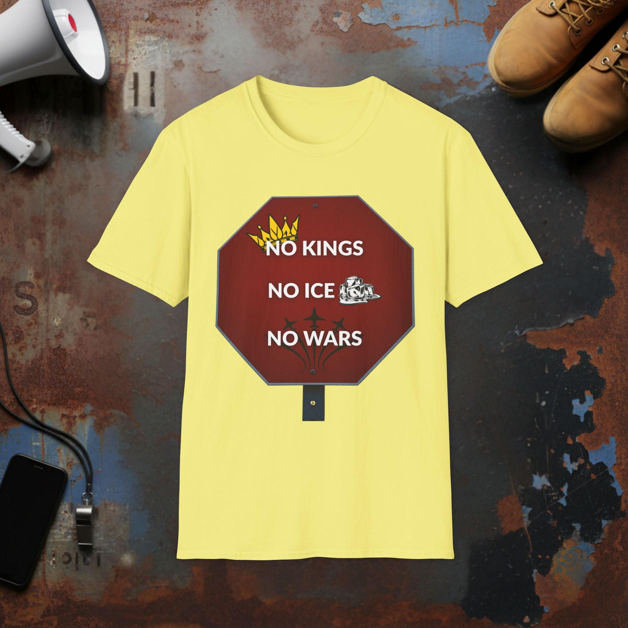 No Kings No ICE No Wars Protest T-Shirt - Political Activist Tee