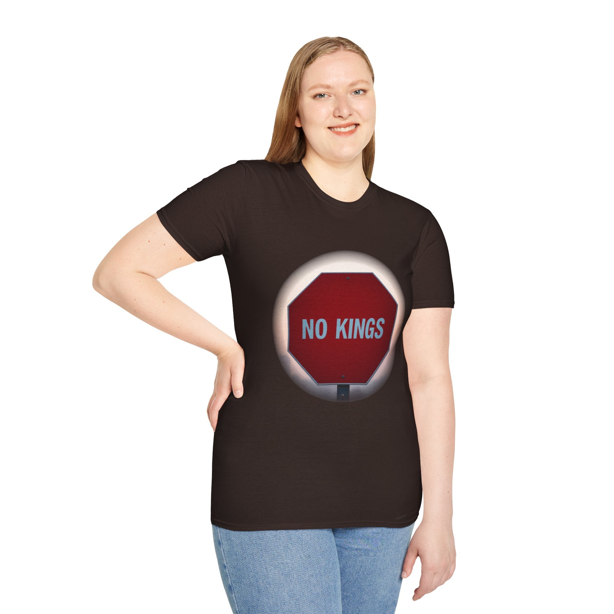 No Kings Stop Sign Graphic T-Shirt — Political Protest Streetwear Tee