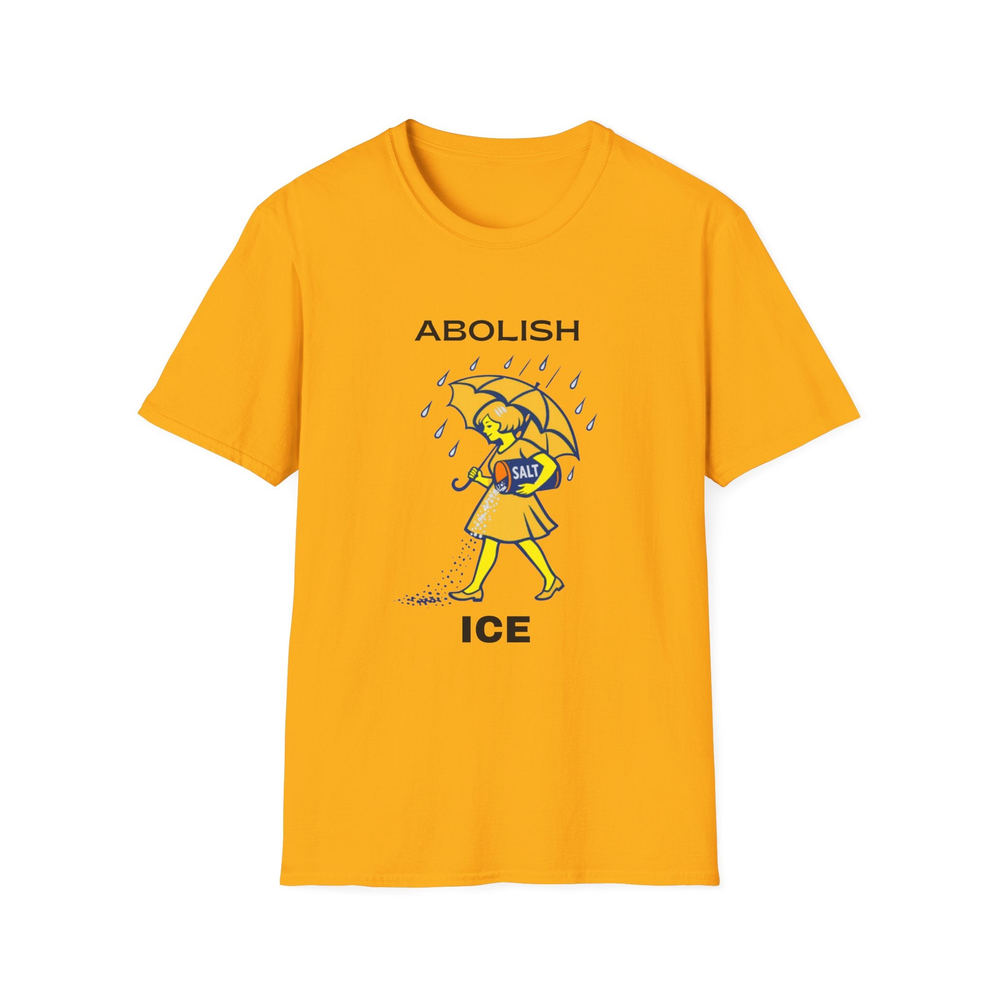 Abolish Ice T-Shirt — Protest Graphic Tee with Girl and Umbrella Design