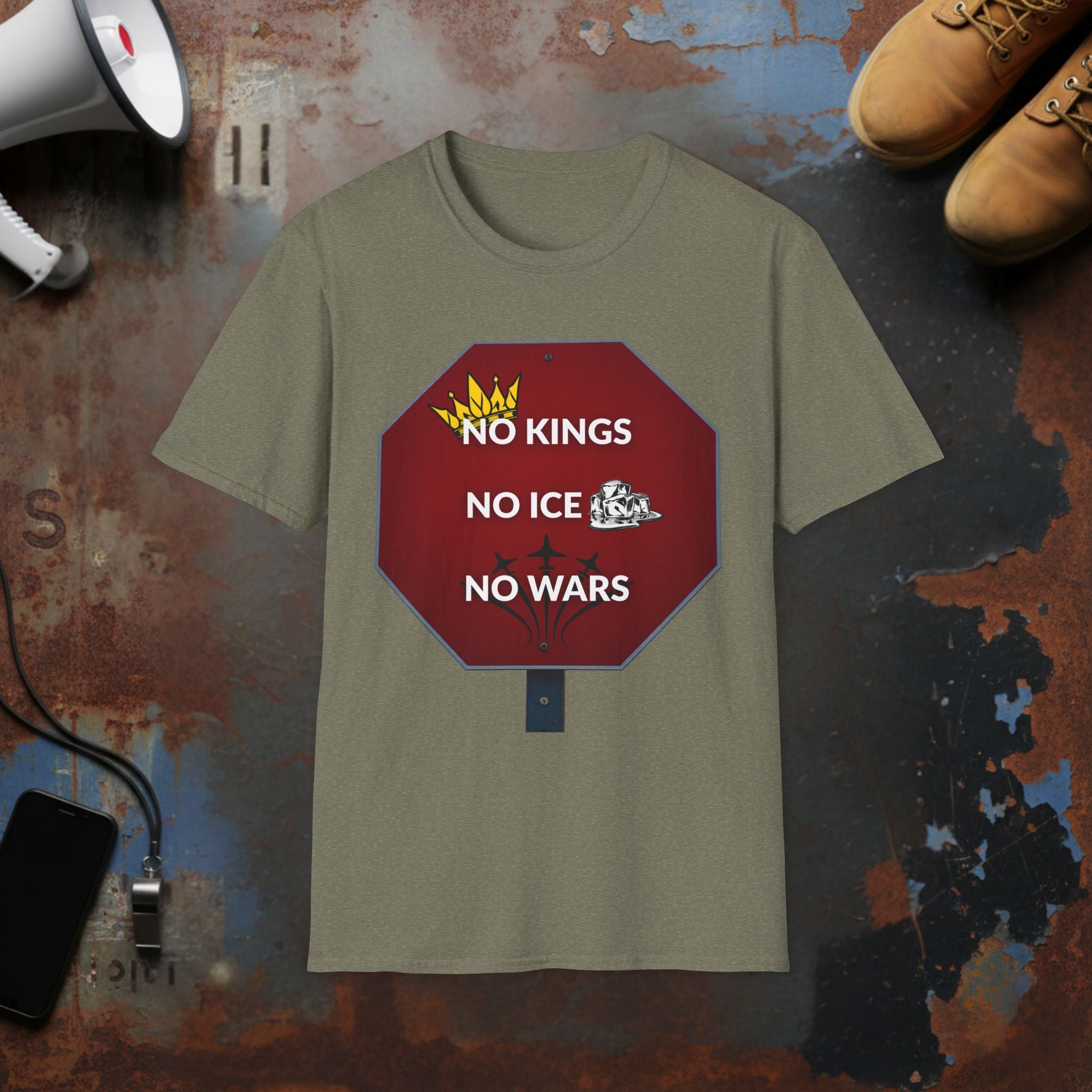 No Kings No ICE No Wars Protest T-Shirt - Political Activist Tee