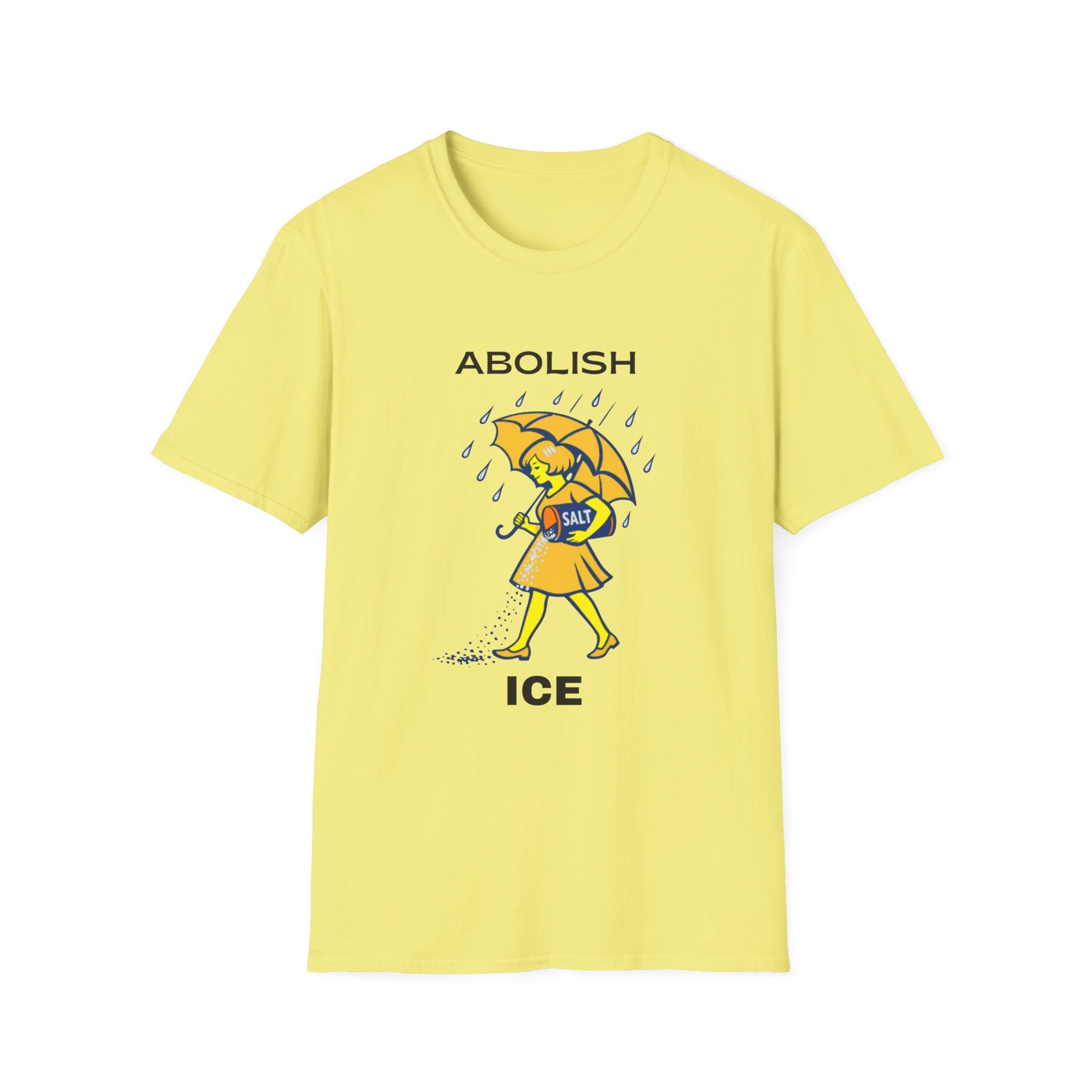 Abolish Ice T-Shirt — Protest Graphic Tee with Girl and Umbrella Design