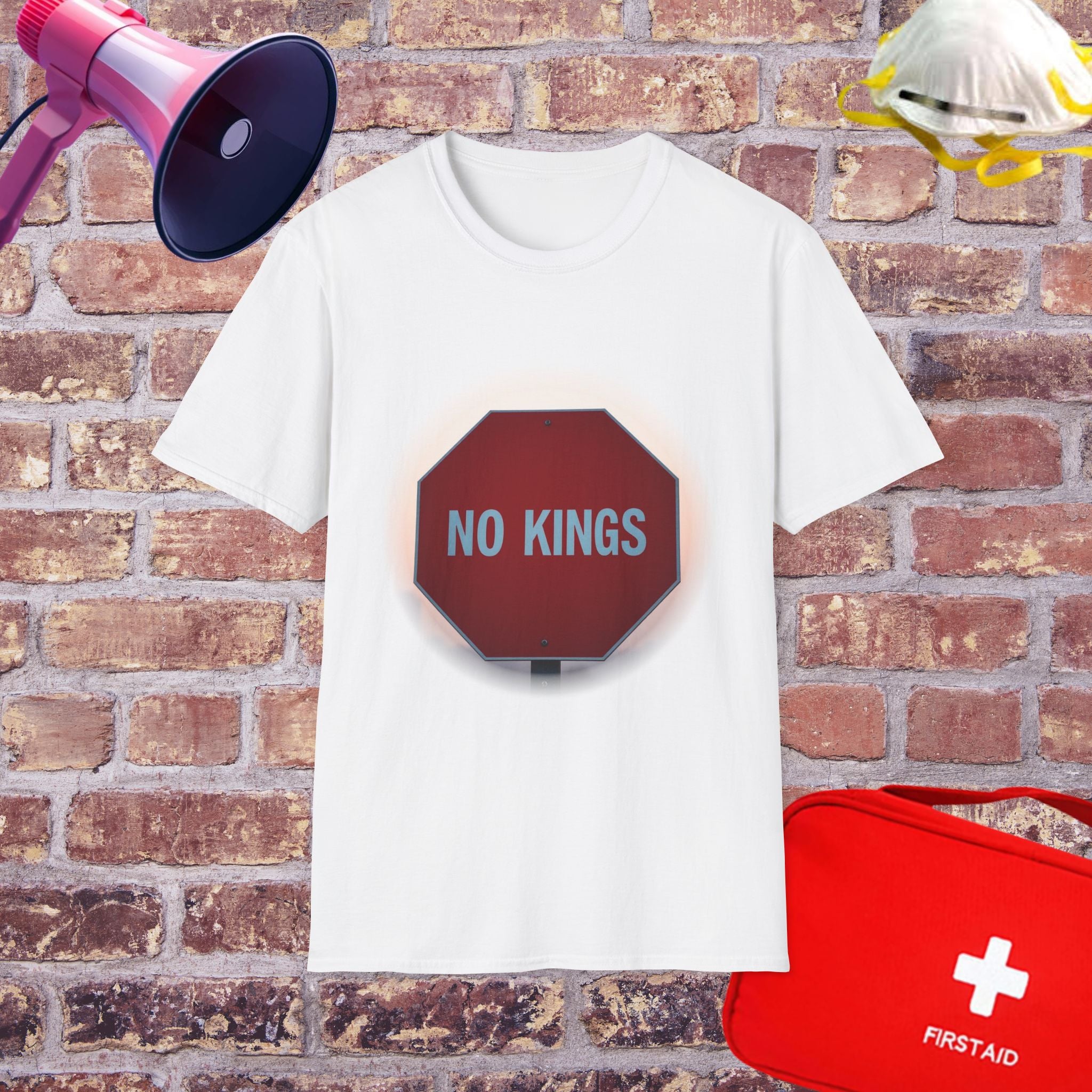 No Kings Stop Sign Graphic T-Shirt — Political Protest Streetwear Tee