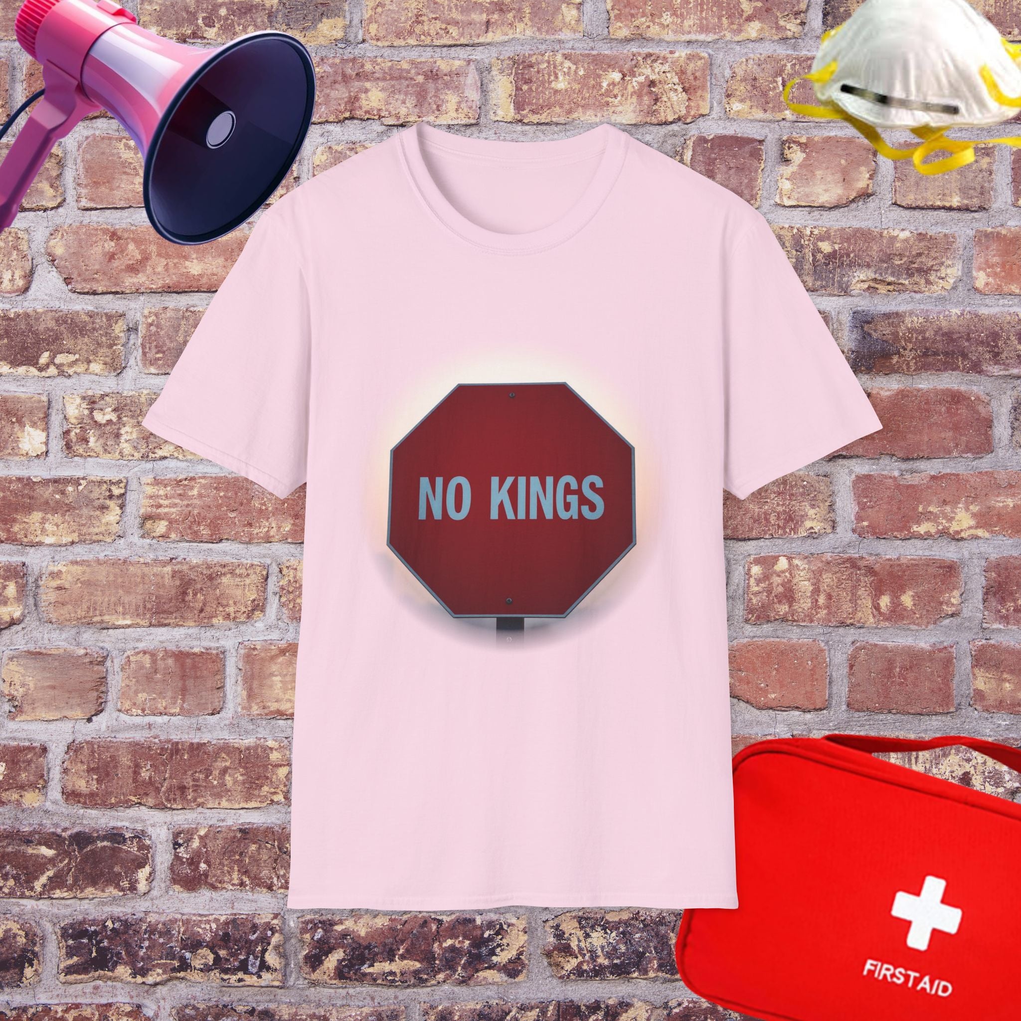 No Kings Stop Sign Graphic T-Shirt — Political Protest Streetwear Tee