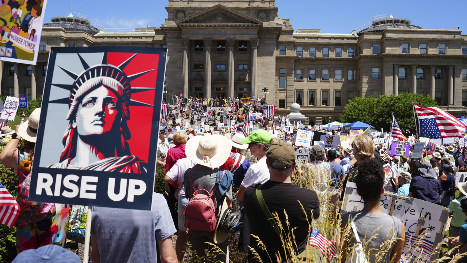 Protesters gathered at state capitol building